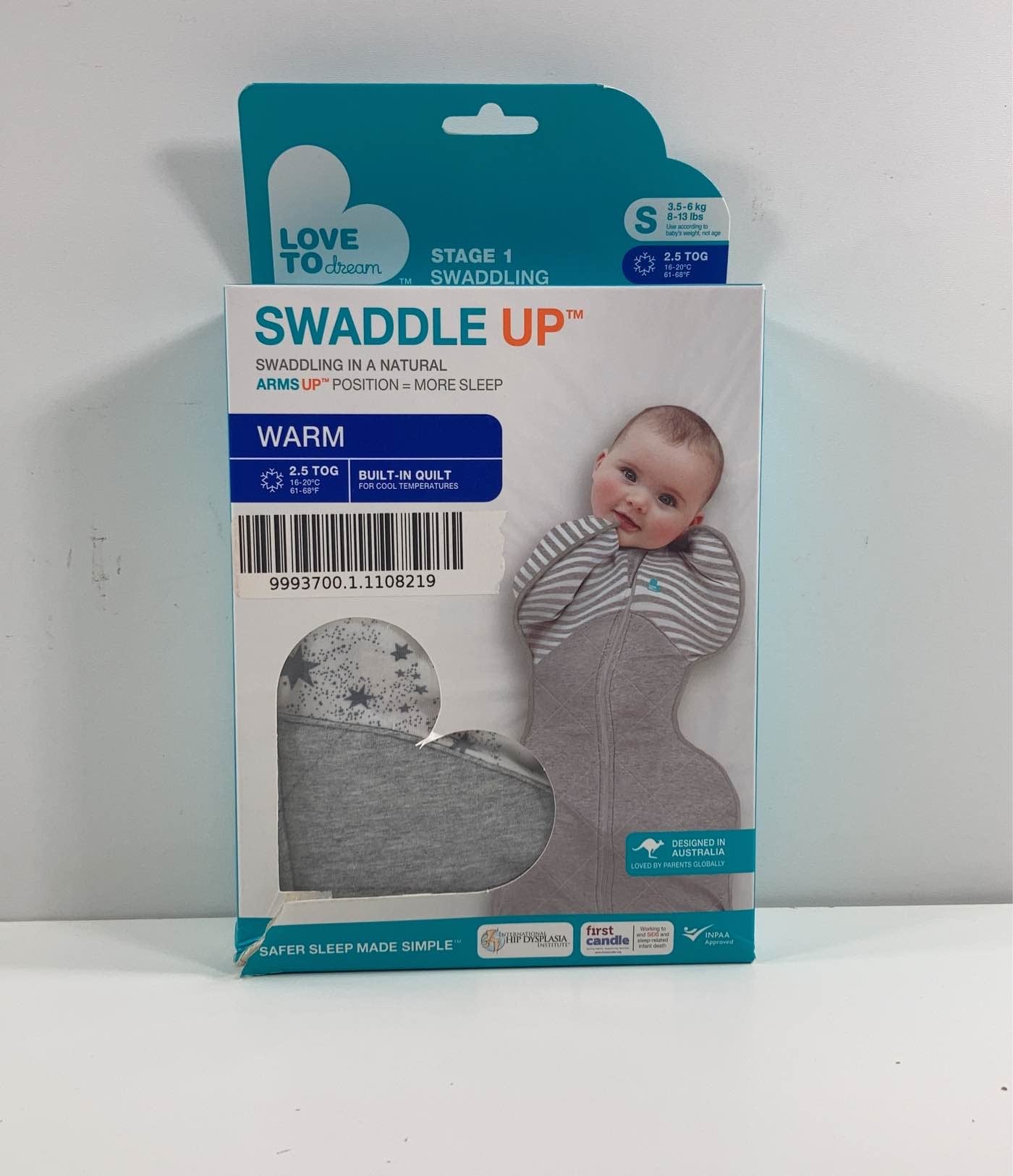 Love To Dream Swaddle UP Warm 2.5 TOG Sleep Sack Small White