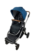 secondhand Mockingbird Single to Double 2.0 Stroller with 2nd Seat, 2023, Silver with Penny Leather, Watercolor Drops, Sea