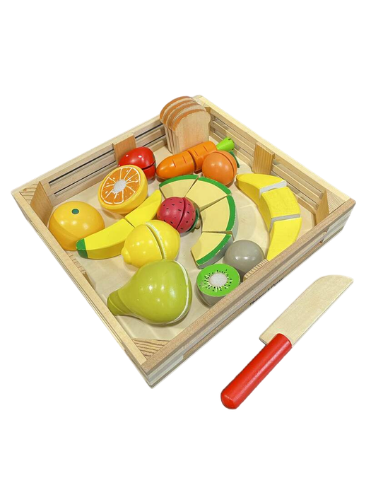 used Melissa & Doug Cutting Food- Wooden Play Food