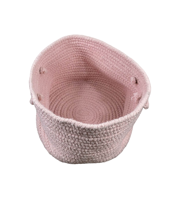 secondhand RH Baby & Child Braided Wool Storage Basket, Medium Pink