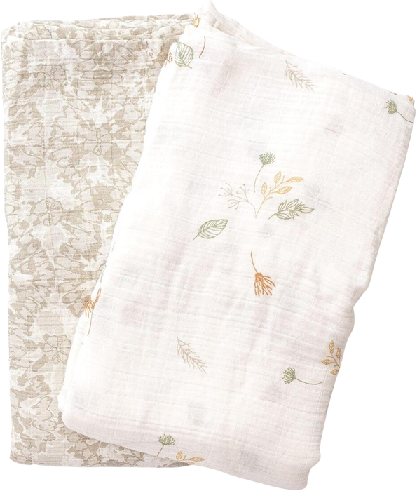 Crane Baby Cotton Muslin Swaddle Set of 2, Willow Batik