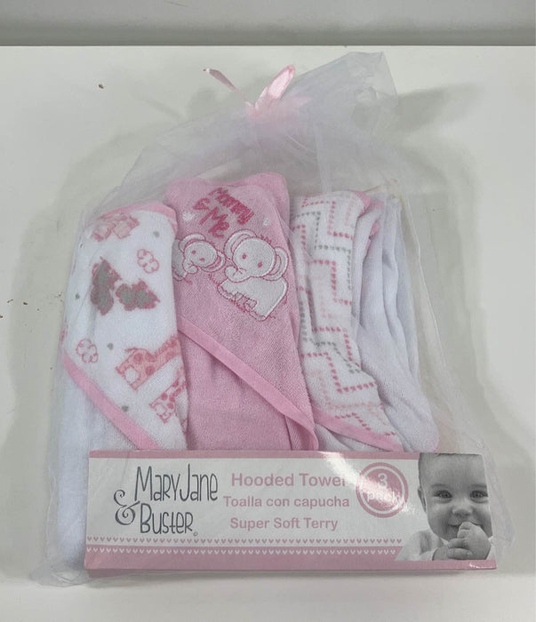 used MaryJane & Buster Hooded Bath Towel, 3 Pack