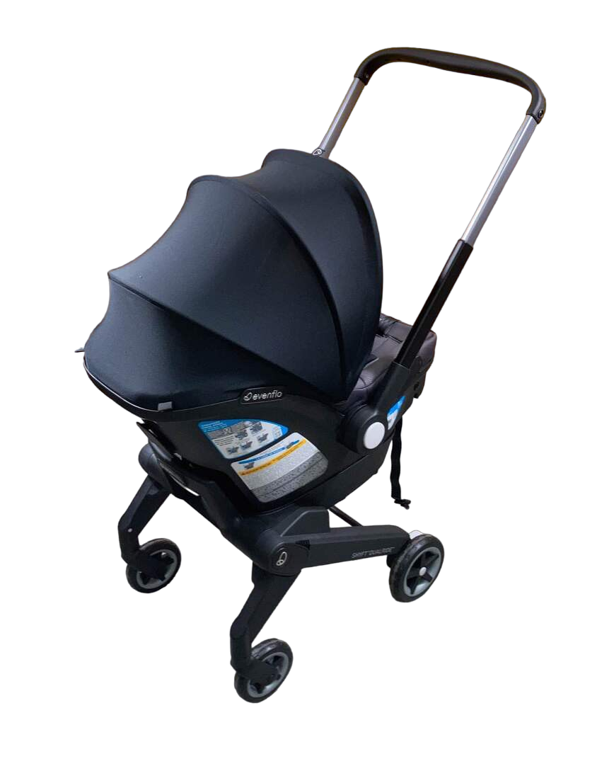 Evenflo Shyft Dual Ride Infant Car Seat Stroller Combo, 2023, Boone Gray