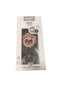 used BIBS 2-Pack Pacifiers, Size 1, Dark Oak/Blush