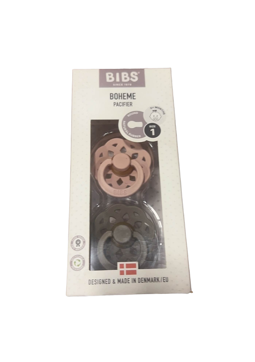 used BIBS 2-Pack Pacifiers, Size 1, Dark Oak/Blush