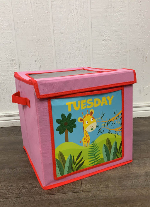 secondhand Collapsible Storage Cubes, Day of the Week Set