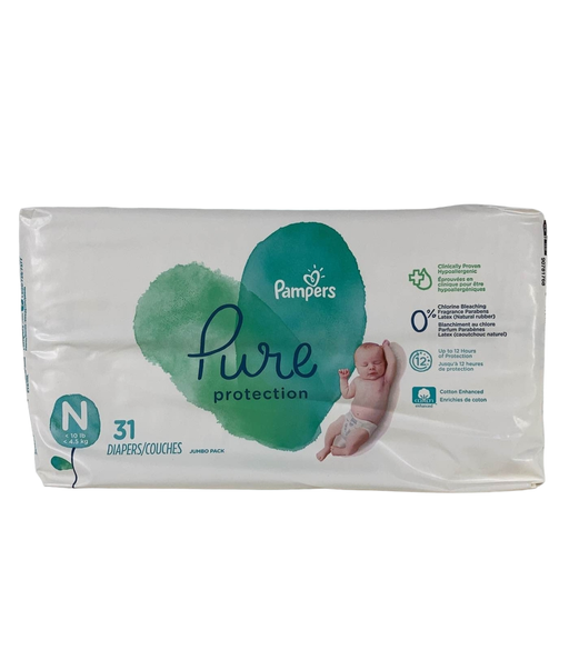 used Pampers Pure Protection Diapers, Newborn, 31 Ct