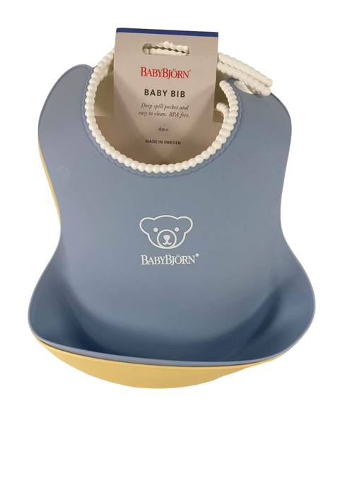 Shop BabyBjorn Feeding Bib Set 2 Pack, Powder Yellow/Powder Blue at GoodBuy Gear