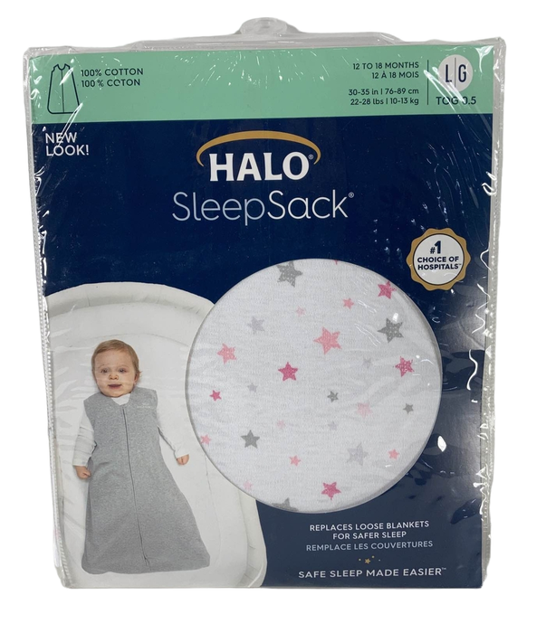 Shop Halo Cotton Sleepsack, Large, Twinkle Pink at GoodBuy Gear