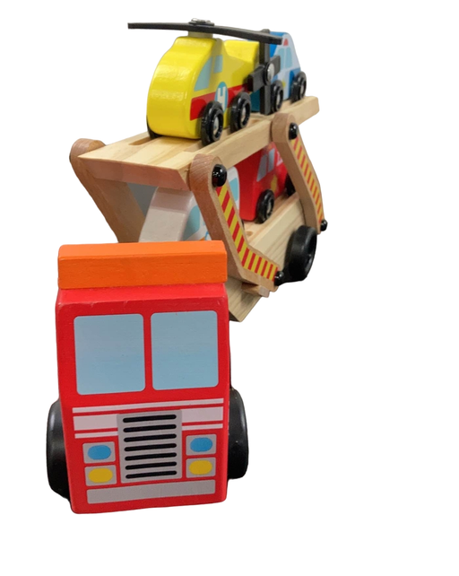secondhand Melissa & Doug Emergency Vehicle Carrier