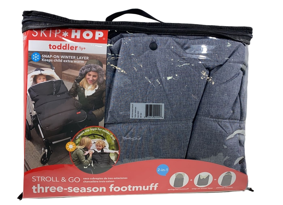 used Skip Hop Stroll And Go Three-Season Footmuff For Toddler, Heather Gray