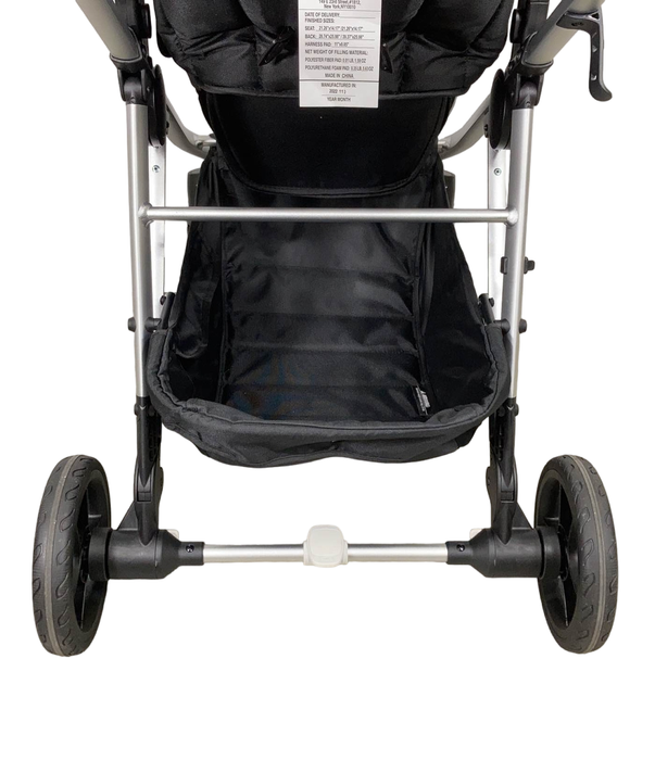 Mockingbird Single to Double Stroller, 2022, Silver with Black Leather, Watercolor Drops, Black