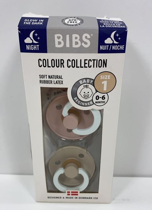 Shop BIBS 2-Pack Pacifiers, Size 1 (0+ months), Glow in the Dark Blush/Vanilla at GoodBuy Gear