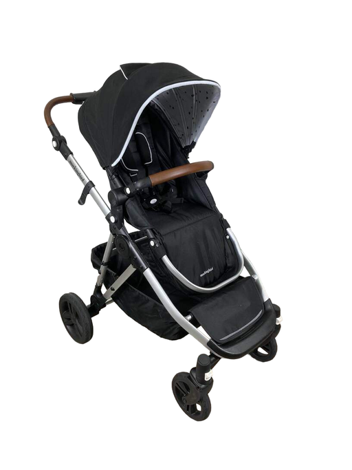 used Mockingbird Single to Double Stroller, 2022, Silver with Penny Leather, Watercolor Drops, Black