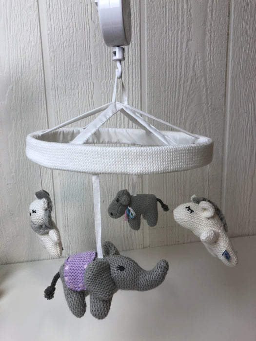 used Pottery Barn Kids Crib Mobile, Knit Animal Friends