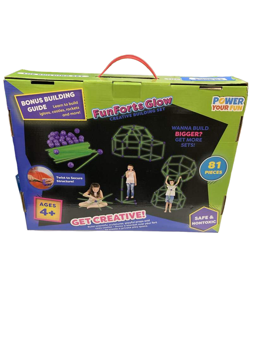 used Power Your Fun Fun Forts Glow Fort Building Kit, 81 Pieces