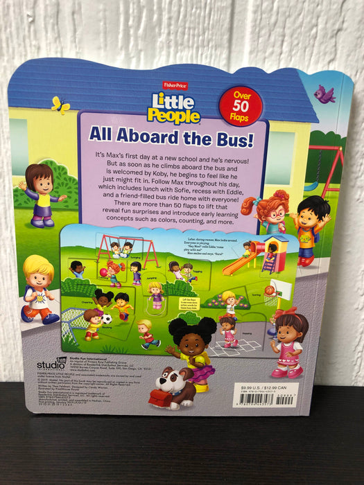 secondhand Fisher Price Little People Lift-The-Flap Book, All Aboard The Bus