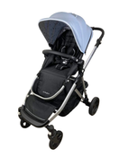 secondhand Mockingbird Single to Double Stroller, 2022, Silver with Black Leather, Watercolor Drops, Sky