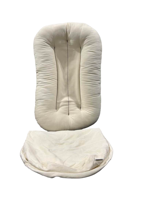 used Snuggle Me Organic Sensory Infant Lounger with Cover, Natural