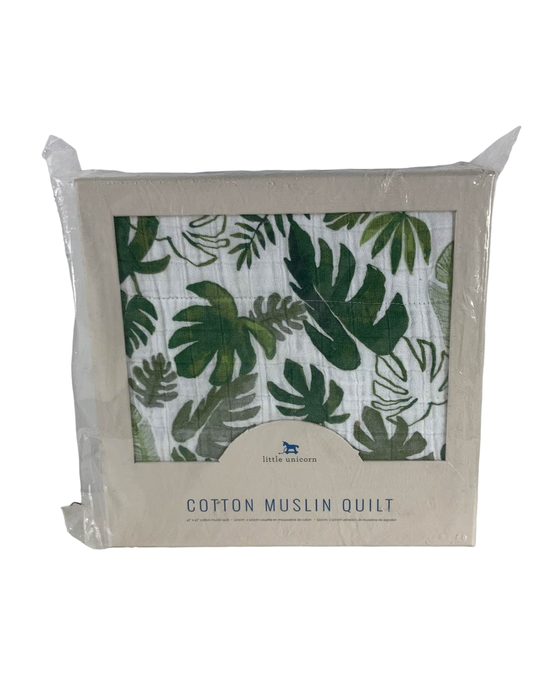 used Little Unicorn Cotton Muslin Quilt, Tropical Leaf