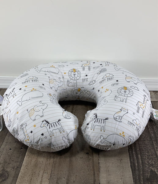 Boppy Original Nursing Pillow and Positioner, Notebook Black and Gold,  Cotton Blend Fabric with allover fashion