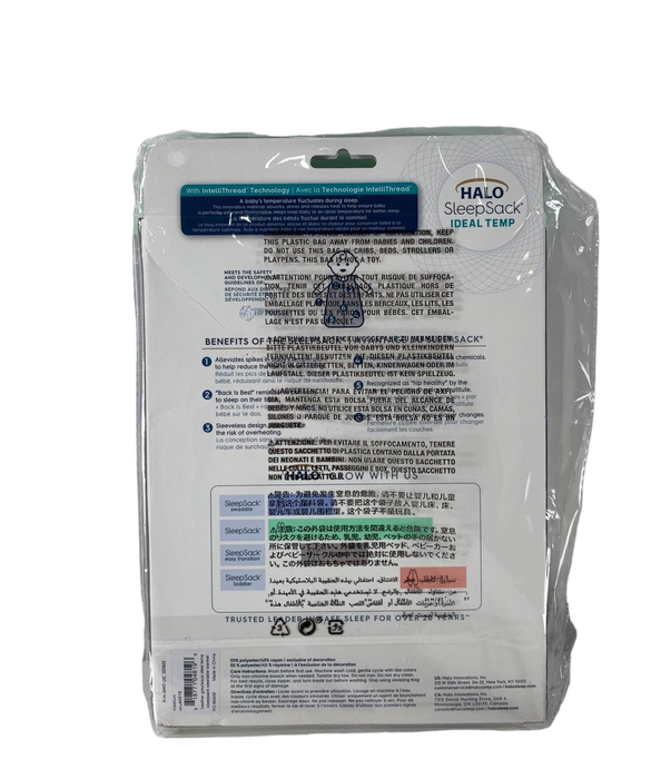 secondhand Halo Ideal Temp Swaddle, Grey/Aqua