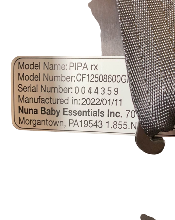 Nuna PIPA rx Infant Car Seat, 2022, Granite