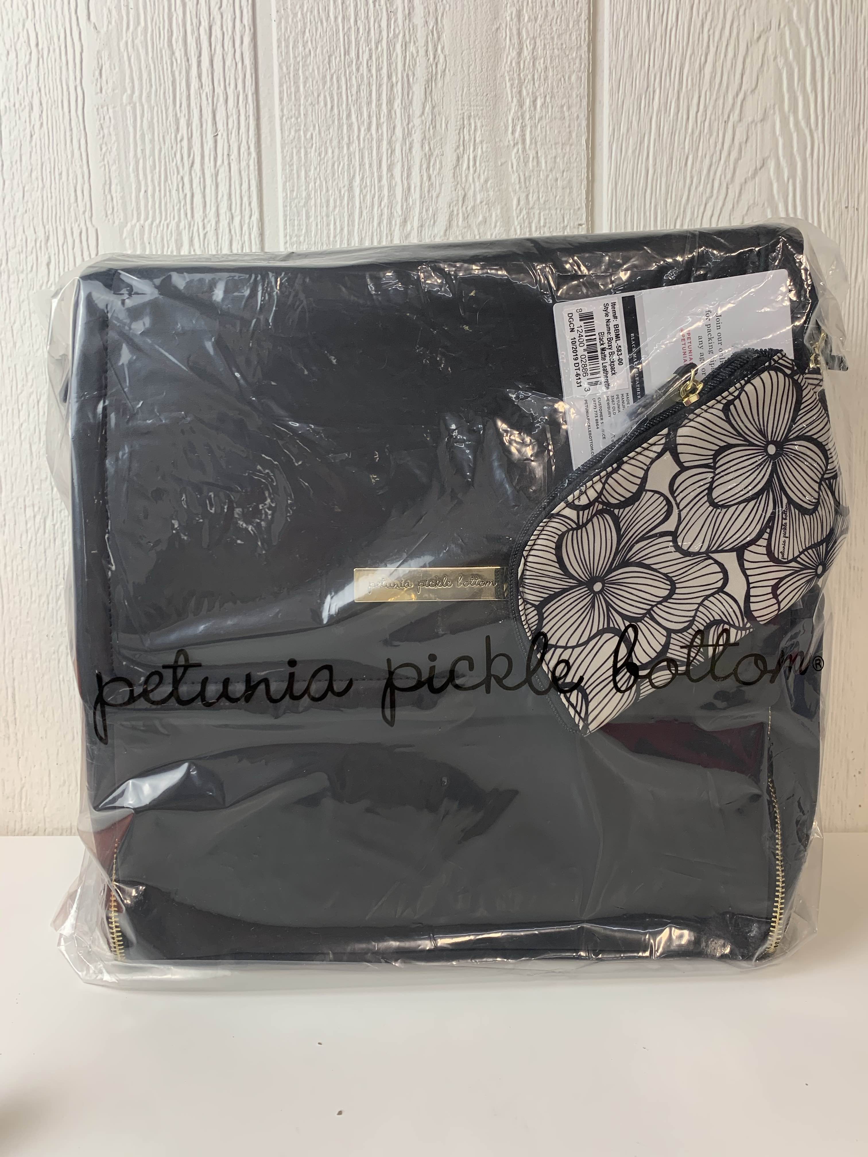 Petunia Pickle Bottom Boxy Backpack in Black Matte Leatherette