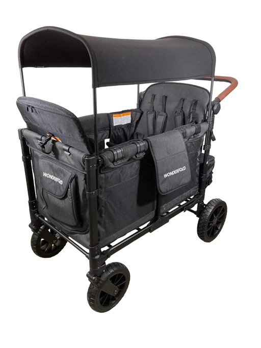 secondhand Wonderfold W4 Luxe Quad Stroller Wagon, Volcanic Black, 2023