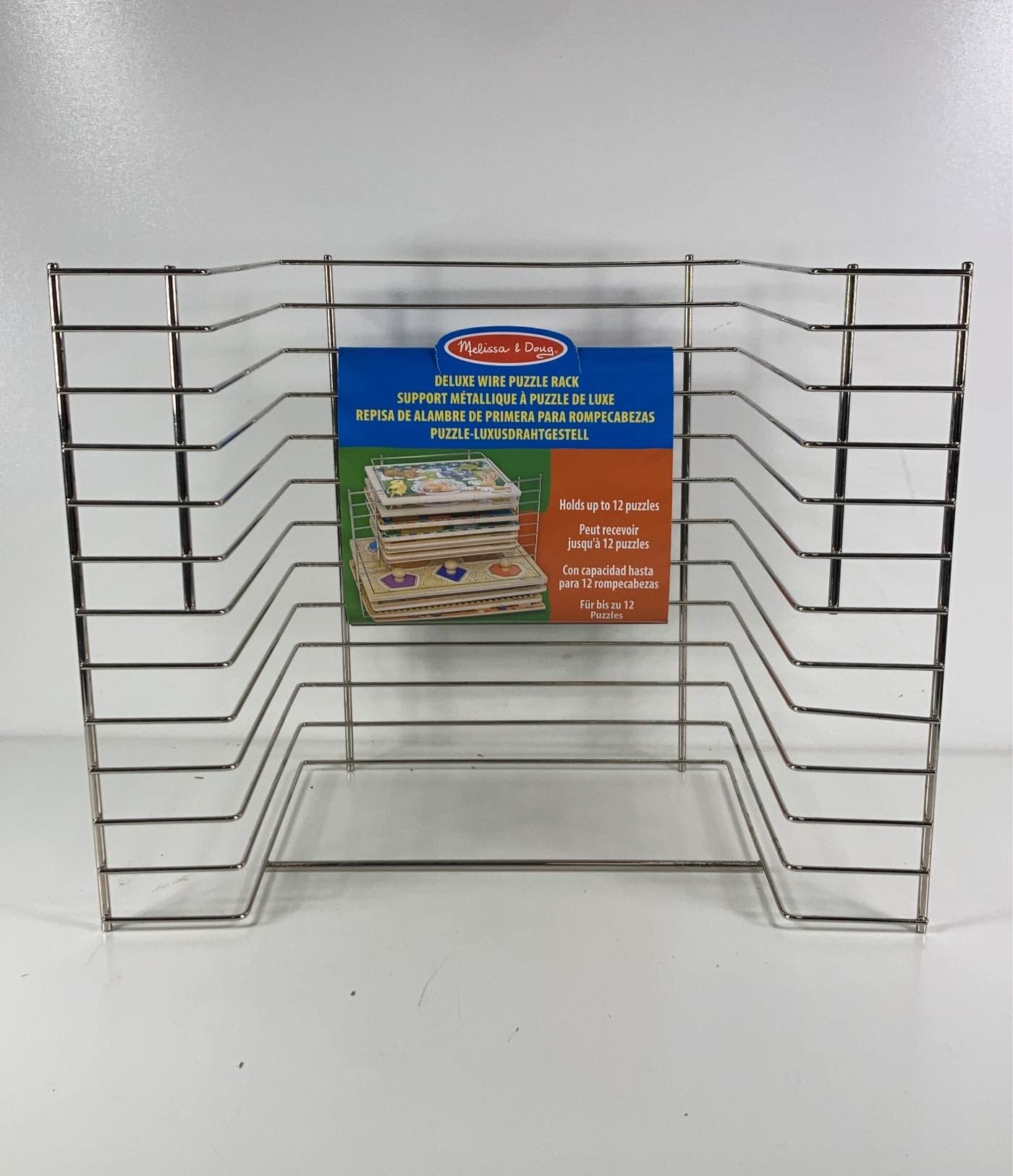 Melissa & Doug Deluxe Metal Wire Puzzle Storage Rack For 12 Small