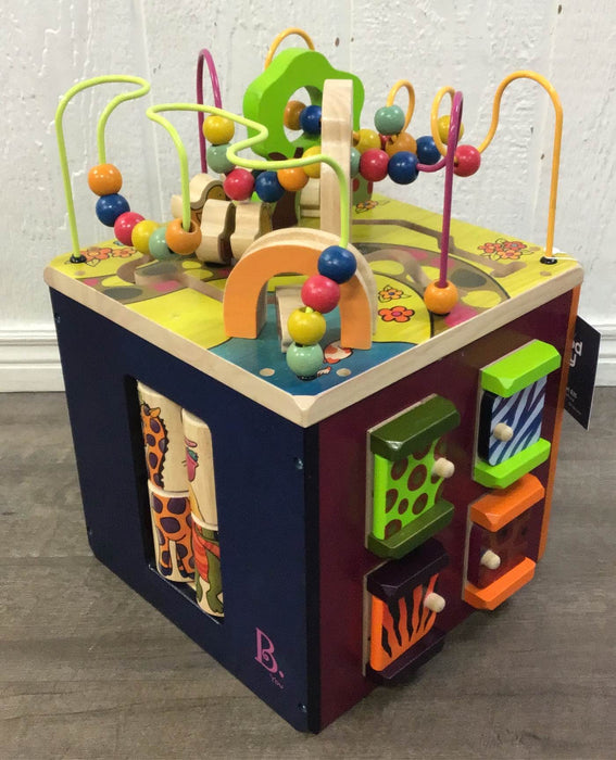 used B. toys Zany Zoo Wooden Activity Cube