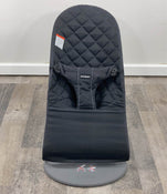 secondhand BabyBjorn Bouncer Bliss, Dark Gray Frame, Black Cotton Classic Quilt