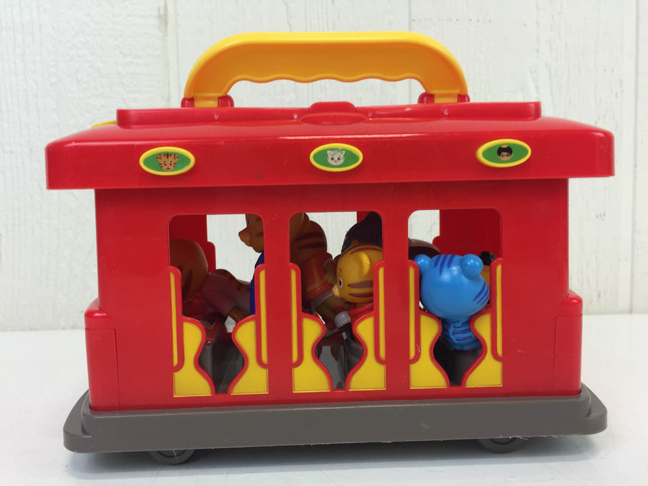 secondhand Daniel Tiger Deluxe Electronic Trolley, And Neighborhood Friends Figures