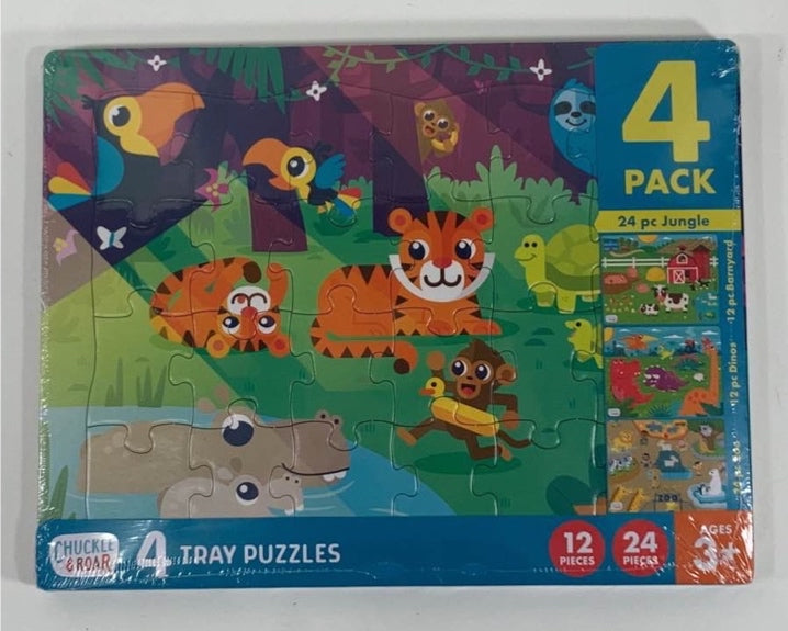Chuckle & Roar Tray Kids Puzzles 4pk
