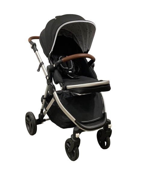 used Mockingbird Single Stroller, 2023, Black, Watercolor Drops, Silver With Penny Leather