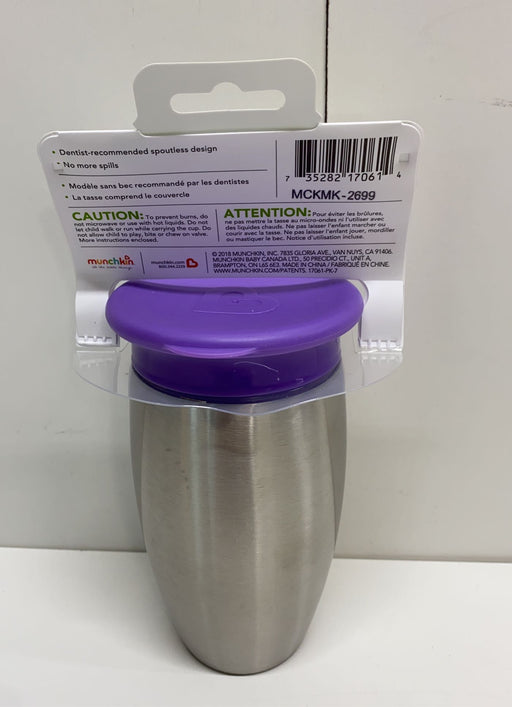 secondhand Munchkin Miracle 360 Sippy Cup, Steel Purple