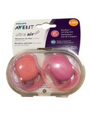 used Philips Avent Ultra Air Pacifiers, Pink Peach, 2 Pack, 0-6 Months