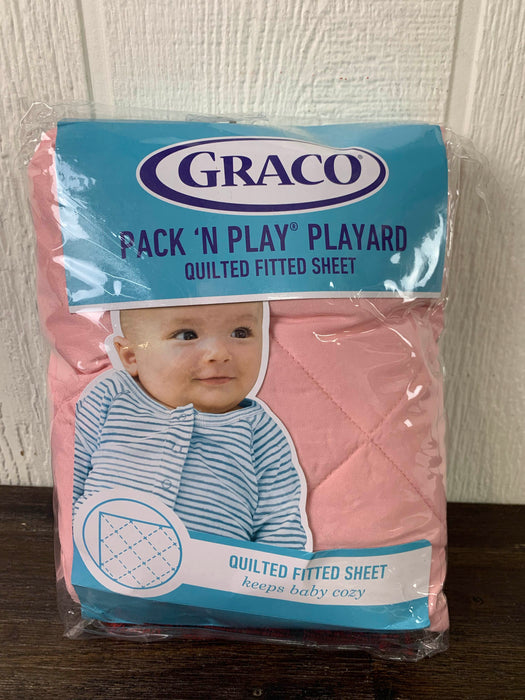 used Graco Quilted Pack N Play Playard Sheet, Pink