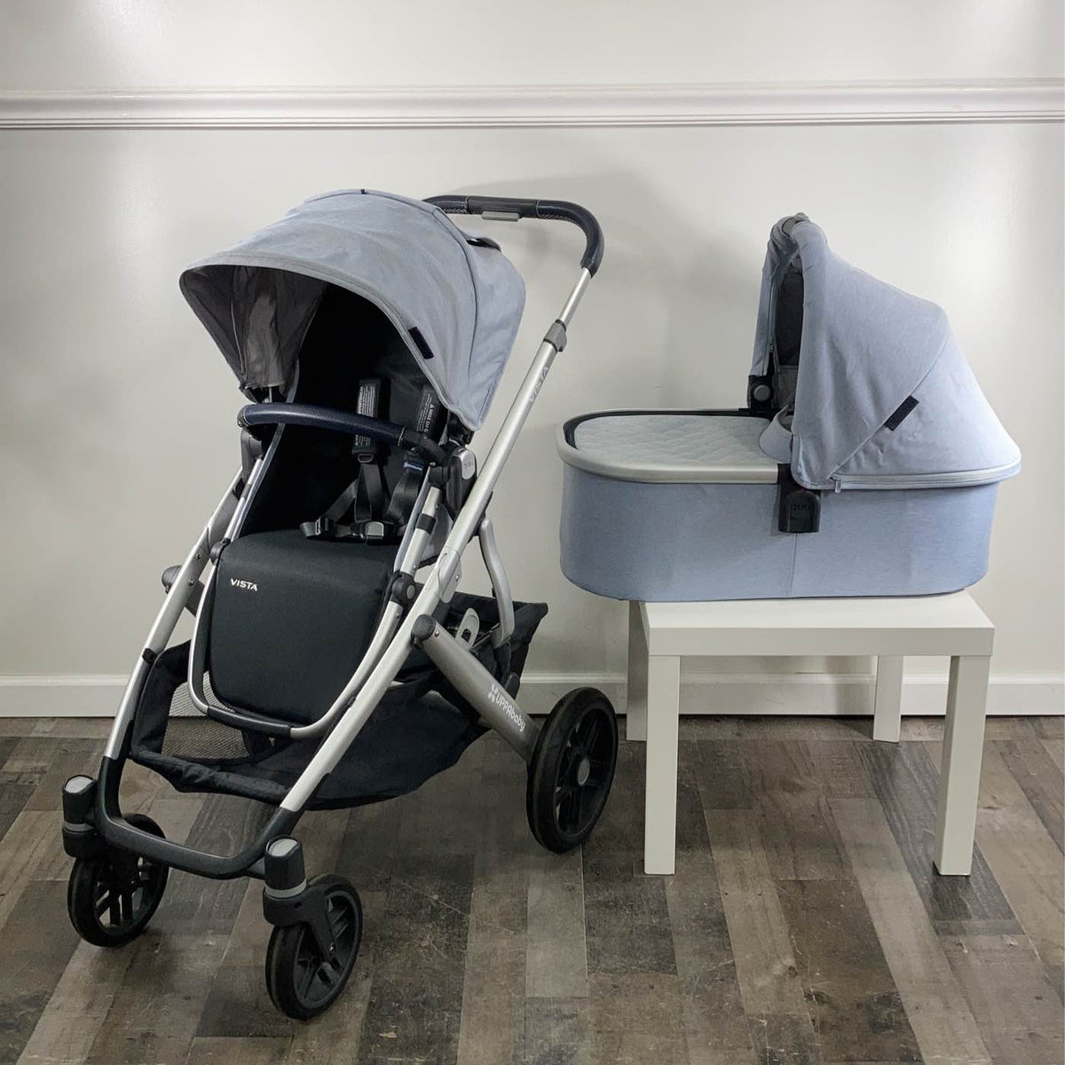 uppababy bassinet william UPPAbaby VISTA Stroller, William (Chambray Oxford), 2019