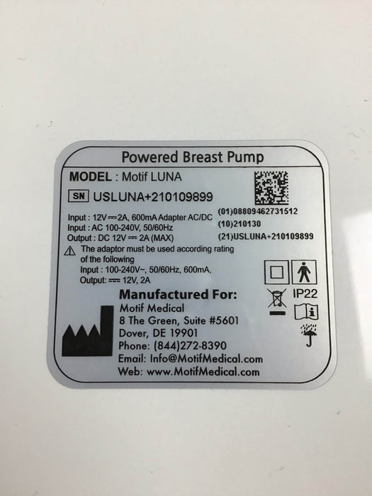 used Motif Medical Luna Double Electric Breast Pump
