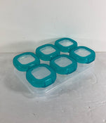 used OXO Tot Baby Blocks Plastic Freezer Storage Containers 6-Pack, Teal, 2oz