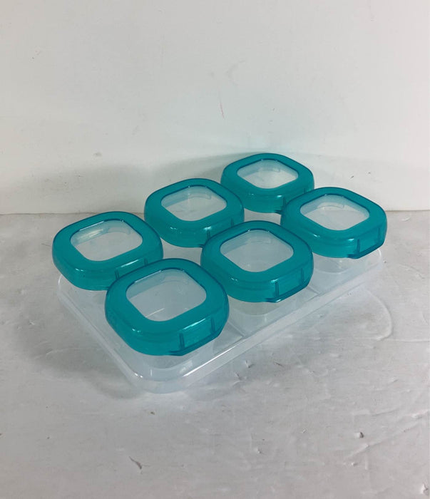 used OXO Tot Baby Blocks Plastic Freezer Storage Containers 6-Pack, Teal, 2oz