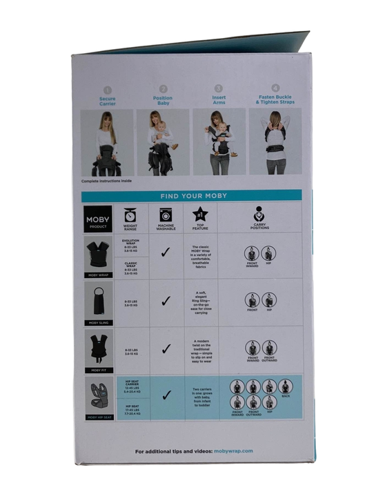 secondhand Moby 2-in-1 Baby Carrier + Hip Seat