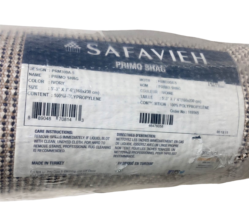 Shop Safavieh Primo Shag Collection Rug, Ivory, 5'3"x7'6" at GoodBuy Gear
