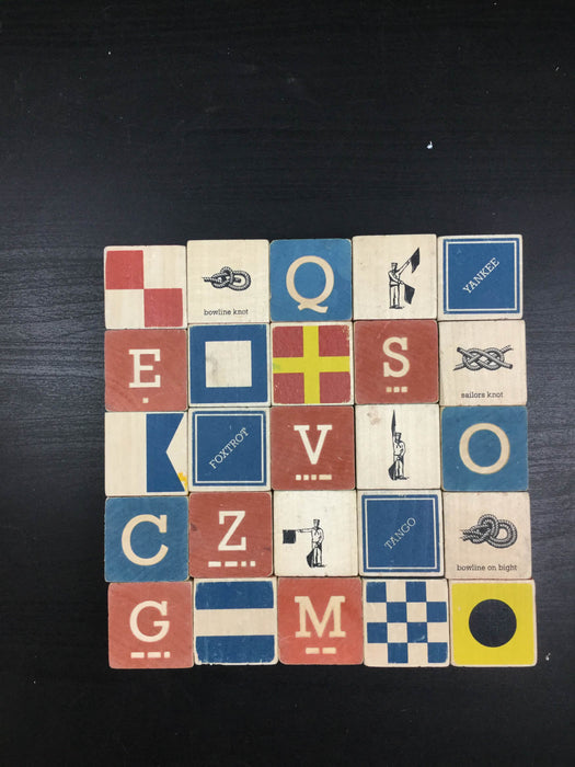 secondhand Uncle Goose Alphabet Blocks Nautical