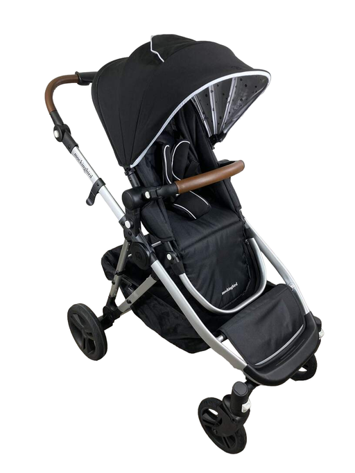 used Mockingbird Single to Double Stroller, 2022, Silver with Penny Leather, Watercolor Drops, Black