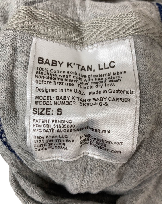 secondhand Baby K'tan Baby Carrier, Small, Heather Gray