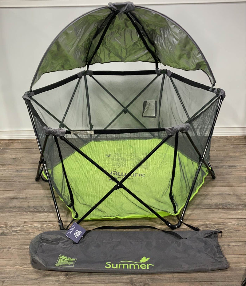 Summer Infant Pop 'N Play Portable Playard With Canopy, Green