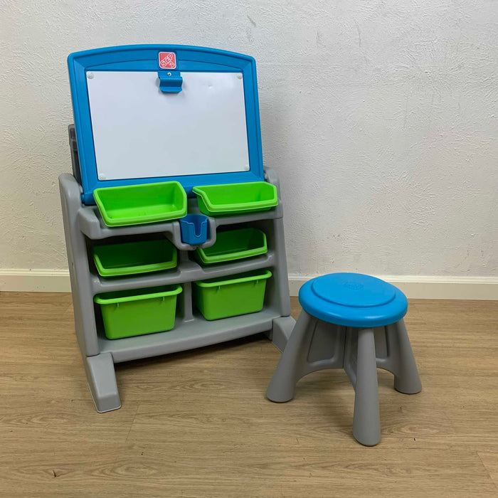 used Step2 Flip & Doodle Easel Desk With Stool