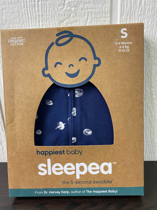 used Happiest Baby Sleepea Swaddle, Small, Navy Planets